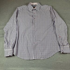 Robert Graham Multi Color with Black and Purple Long Sleeve Button Up Mens Large
